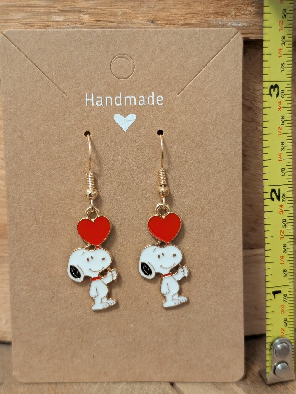 Peanuts Snoopy Enamel Metal Earrings NEW
